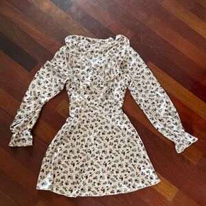 Spring long sleeve silk dress